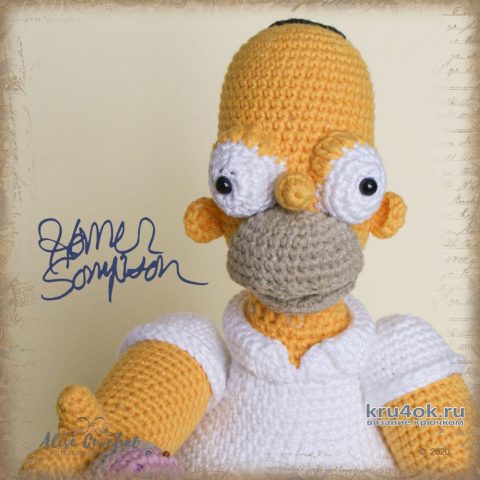 Гомер Симпсон - вязанная крючком игрушка. Работа Alise Crochet вязание и схемы вязания