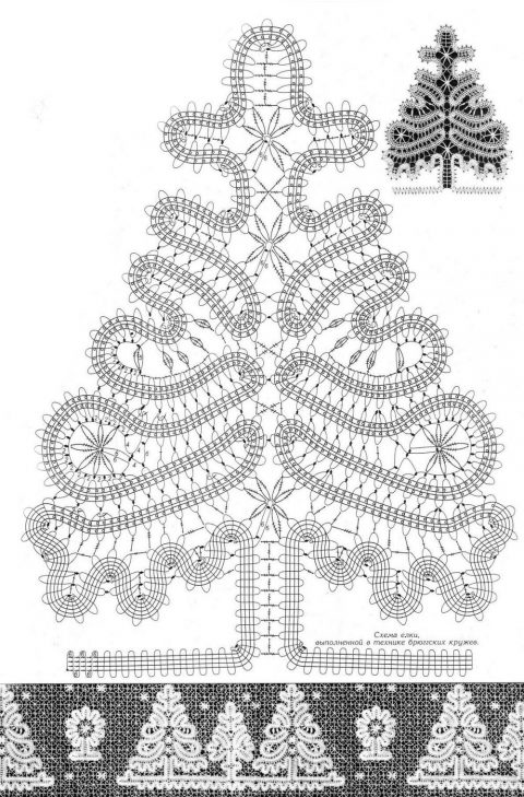 елка в технике брюггское кружево