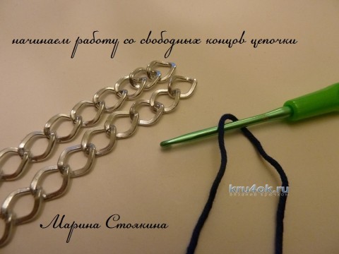 МК по изготовлению ручки для сумочки от Марины Стоякиной вязание и схемы вязания