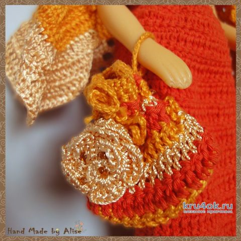 Платье для Барби мисс осень 2005. Работа Alise Crochet вязание и схемы вязания