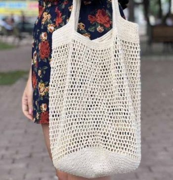 Схема вязания модной пляжной сумки крючком