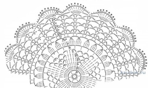 Салфетка крючком. Работа Натальи Аброськиной вязание и схемы вязания