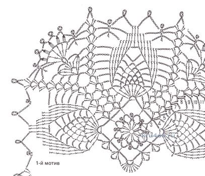 Дорожка ажурная Квадратики - работа Елены