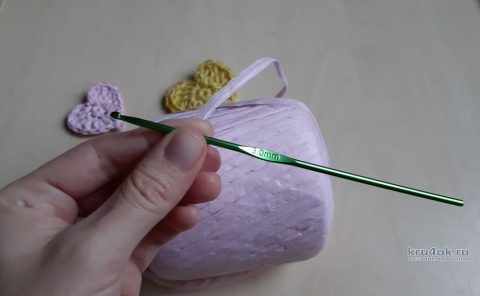 Простое сердечко крючком из рафии видео мастер класс вязание и схемы вязания