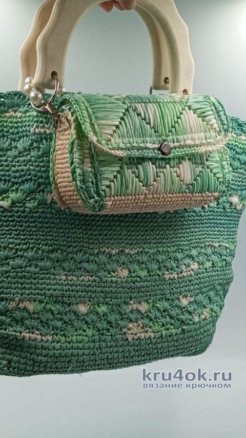Комплект из двух сумочек из рафии, связанных крючком. Работа Аллы вязание и схемы вязания