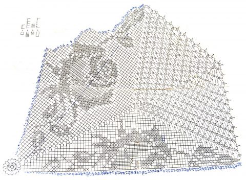 схема вязания скатерти с розами