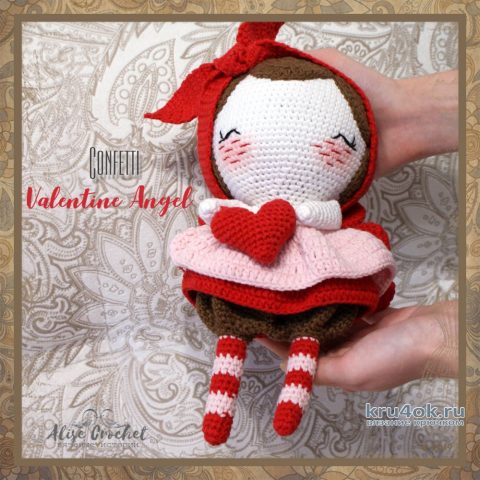 Кукла амигуруми Valentine Angel. Работа Alise Crochet вязание и схемы вязания