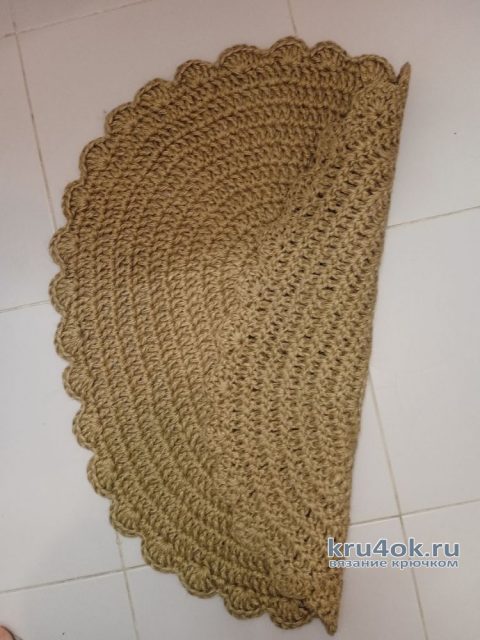Овальный коврик из джута крючком. Работа Ирины Королевой вязание и схемы вязания