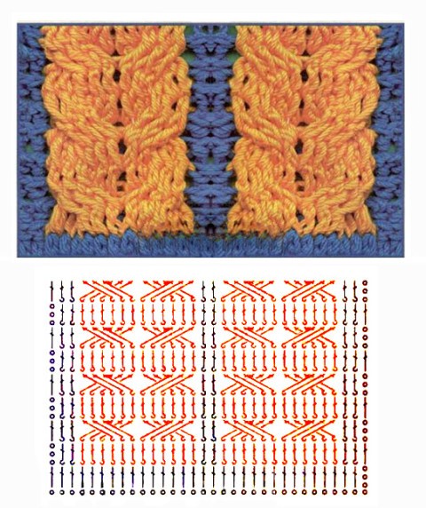 арановый джемпер крючком схема