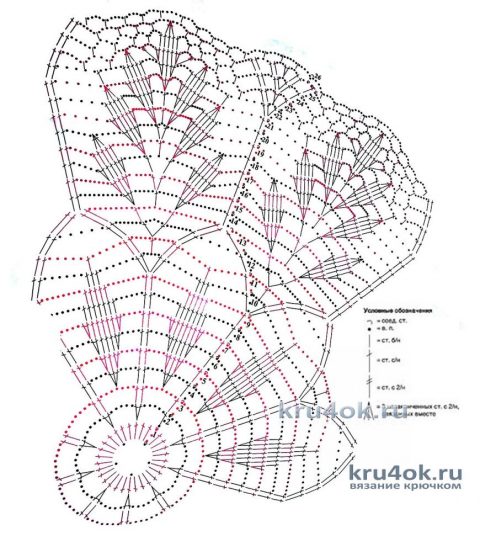 Салфетка с листиками, связанная крючком. Работа Татьяны Крас вязание и схемы вязания