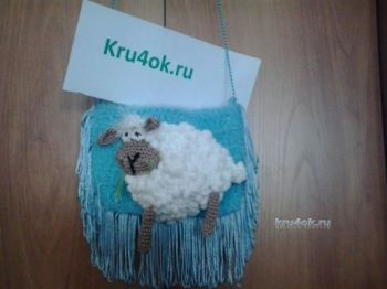 Сумочка крючком Новогодняя овечка - работа Ольги