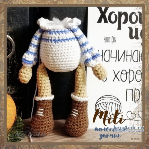 Miti - маленький зайчик, связанный крючком. Работа Alise Crochet вязание и схемы вязания