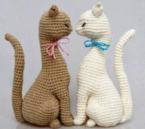 фото вязаного крючком кота