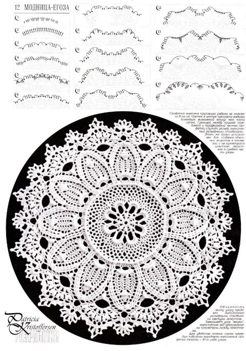 Схемы салфеток из журнала Мод по мотивам Patricia Kristoffersen