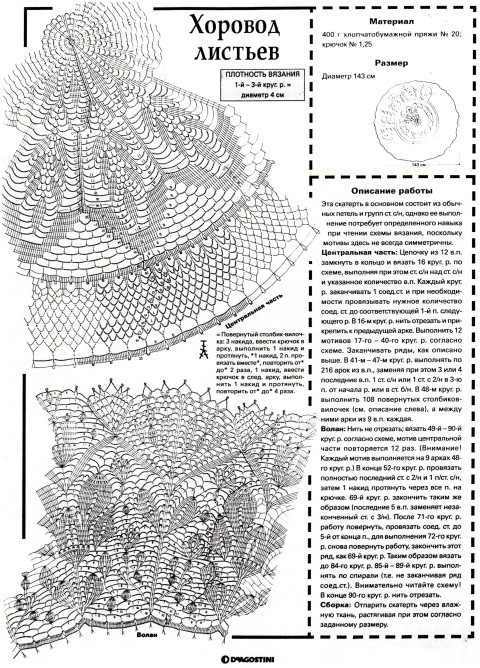 схема вязания скатерти