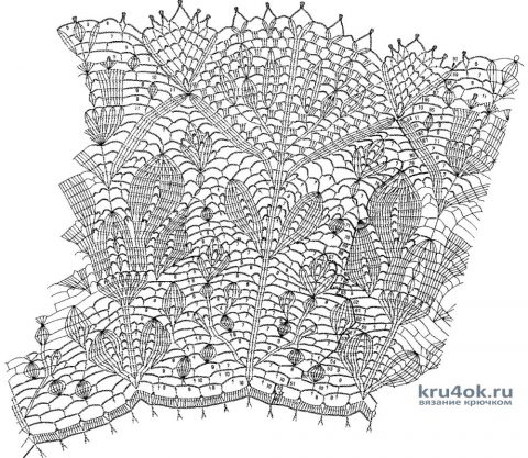 Скатерть на круглый стол крючком. Работа Ирины Георгиевны вязание и схемы вязания