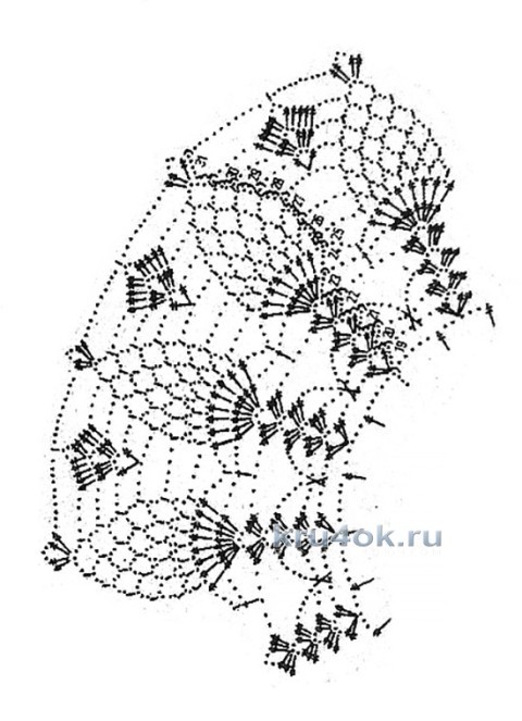 Ажурный воротничок крючком. Работа Валентины Литвиновой вязание и схемы вязания