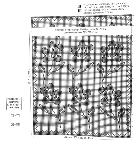 схема вязания занавески