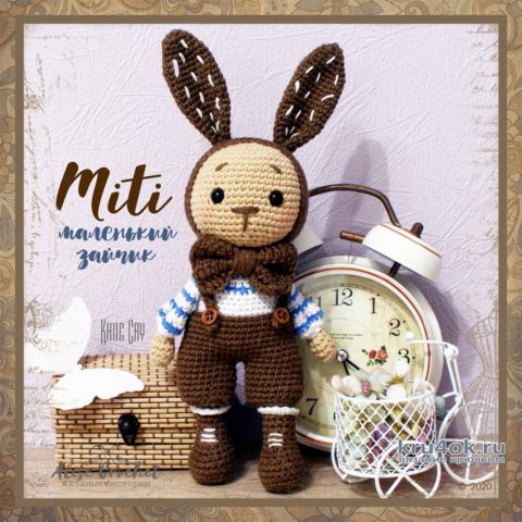 Miti - маленький зайчик, связанный крючком. Работа Alise Crochet вязание и схемы вязания