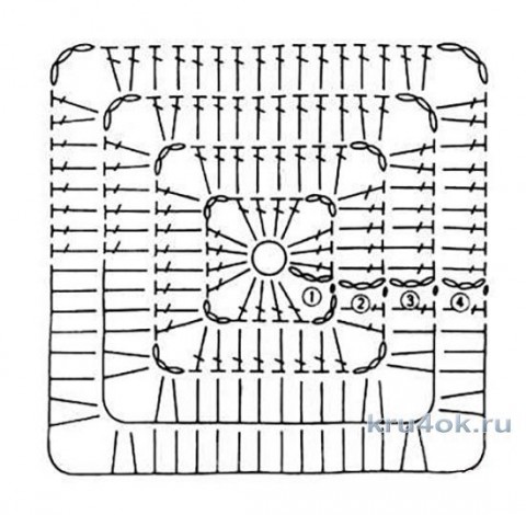 Пуловер из бабушкиных квадратов. Работа Ирины вязание и схемы вязания