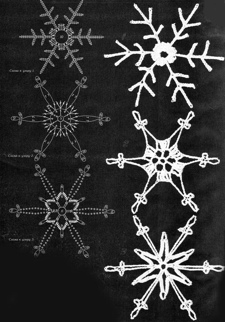вязаные снежинки