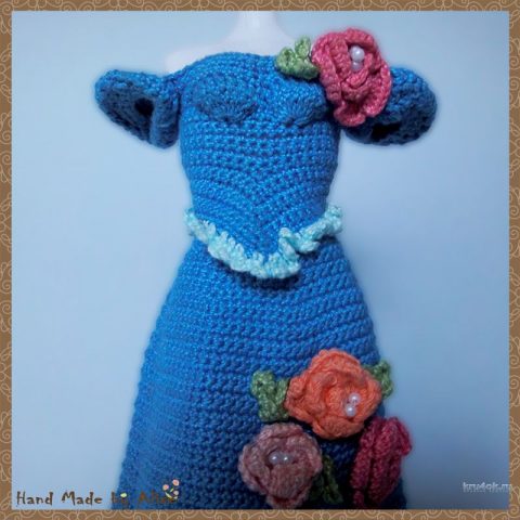 Платье для Барби. Работа Alise Crochet вязание и схемы вязания