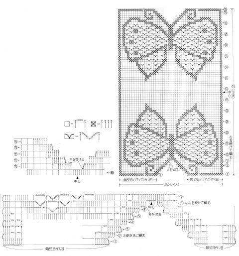 Схема салфетки с бабочкой