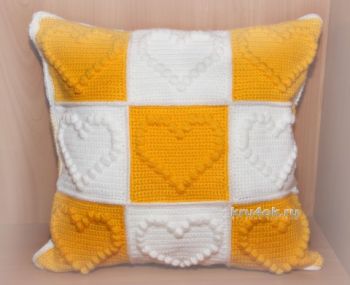 Декоративная подушка для дома, вязание от Роксаны