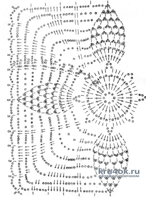 Вязаная салфетка для тумбочки и кашпо. Работы Татьяны Крас вязание и схемы вязания