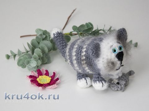 Толстый кот крючком, простая игрушка амигуруми