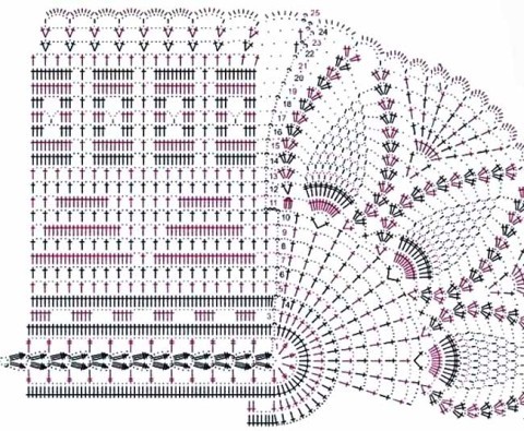 схема вязания салфетки