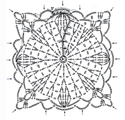 схема вязания подушки