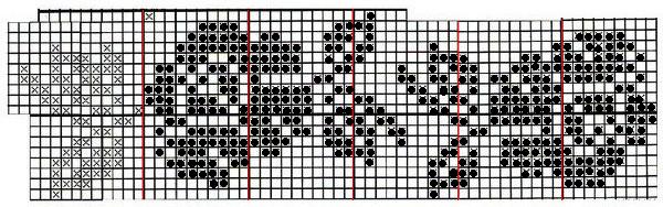 еще один вариант схемы вязания роз