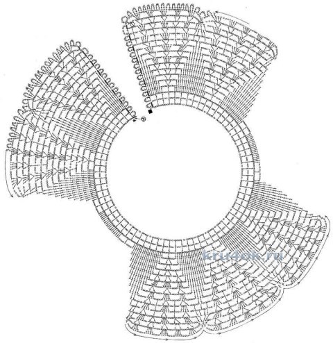 Воротничок крючком. Работа Марии вязание и схемы вязания
