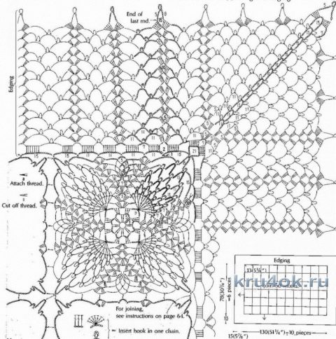 Вязаная крючком скатерть Элегантность. Работа Людмилы Петровой вязание и схемы вязания