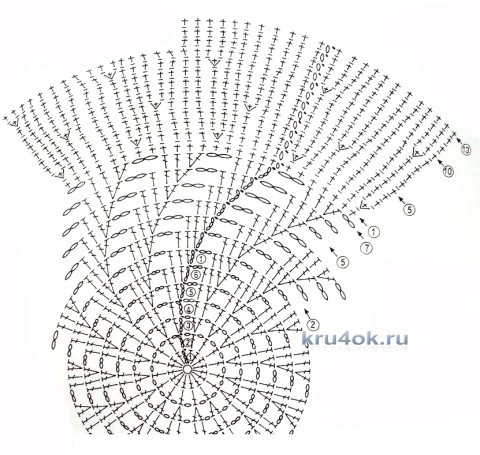 Детская шапочка крючком. Работа Натальи вязание и схемы вязания