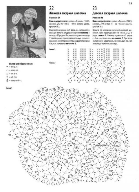 схема вязания берета крючком для девочки