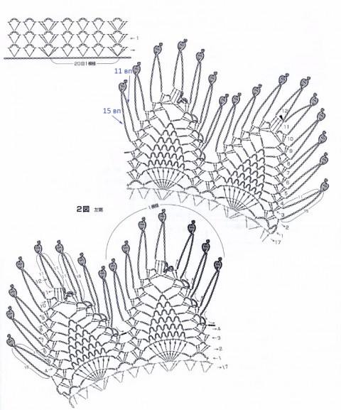 манишка крючком схемы вязания