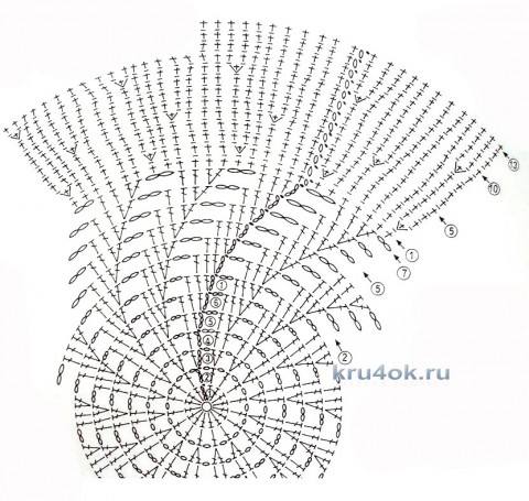 Шапочка - панамка крючком. Работа Валентины Литвиновой вязание и схемы вязания