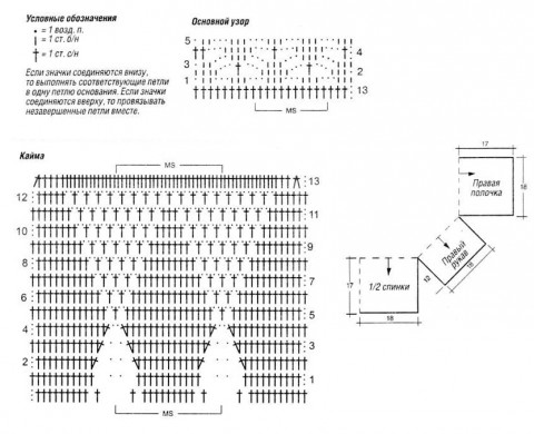 схемы вязания жакета