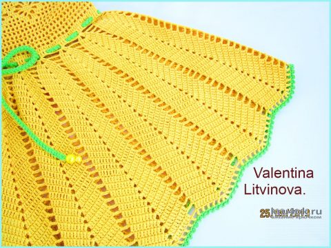 Нарядный сарафан для девочки Лето. Работа Валентины Литвиновой вязание и схемы вязания