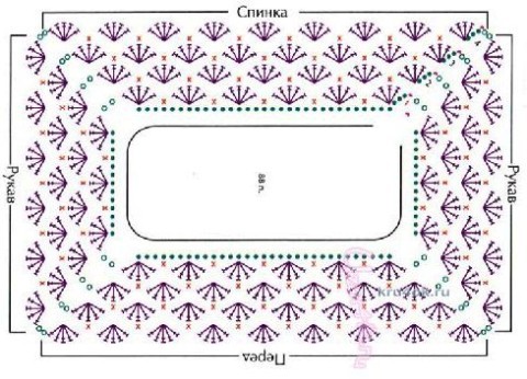 схема вязания платья