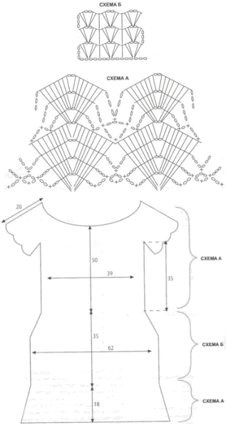 схема вязания платья