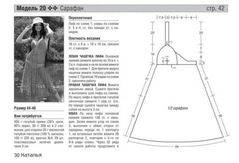описание и схемы вязания сарафана крючком