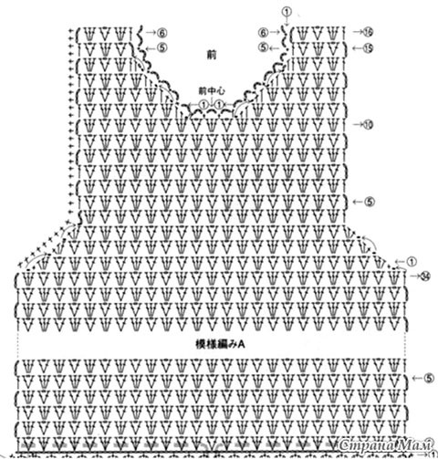 схема вязания платья