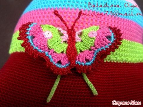 Детская шляпка Карамельная бабочка 3