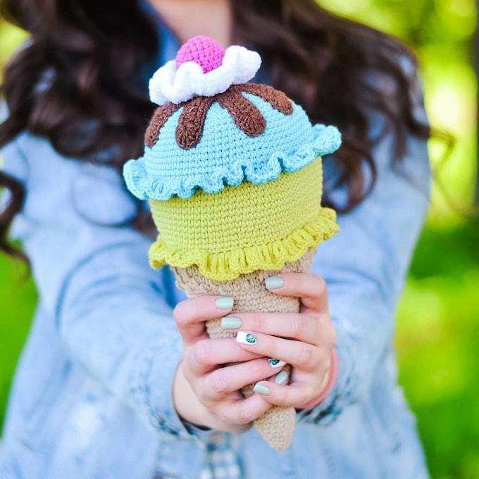 Амигуруми большое мороженое крючком