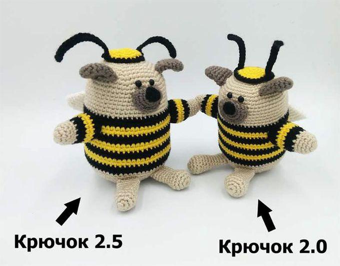 Амигуруми мопсы в костюме пчелы крючком