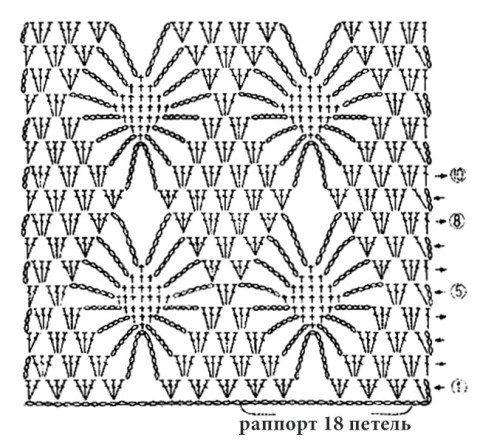 Схема узора для кардигана: