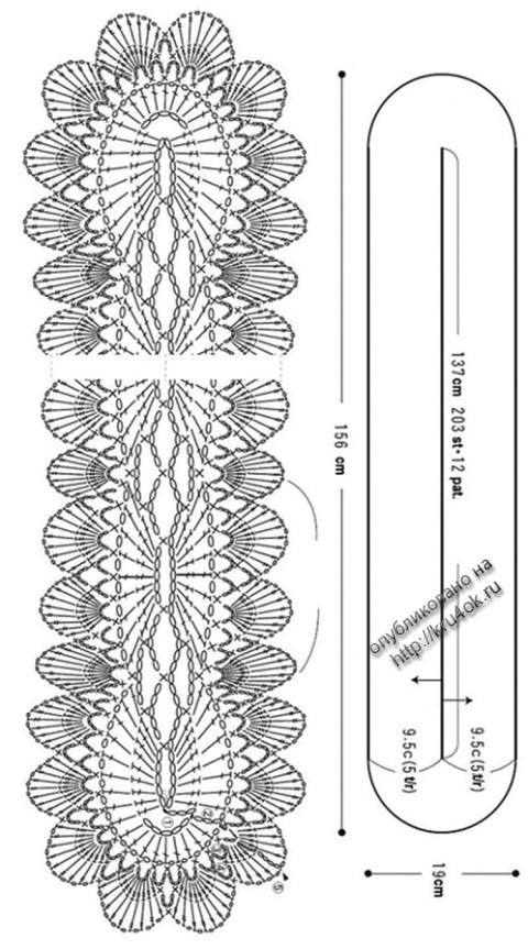 схема вязания шарфа